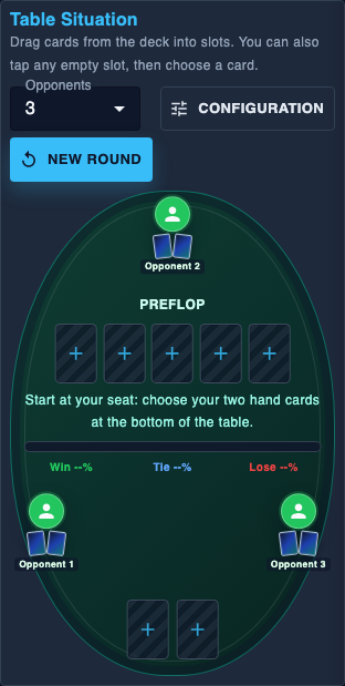 Texas Hold’em probability study calculator preview